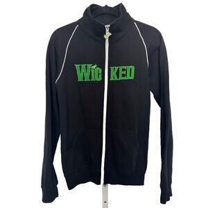Wicked Play Wizard Of Oz Green For Good Zip Front Jacket Womens Size Small